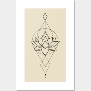 Geometric lotus in portrait Posters and Art